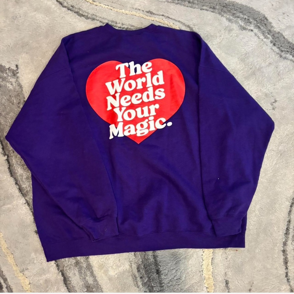 Dressed in LALA Rare! Royal Purple the world needs your magic Sweater - L/XL